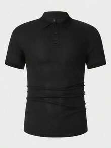 GRDR Men's Fashion Short Sleeve Casual Commuter Polo Shirt - Black - View 5