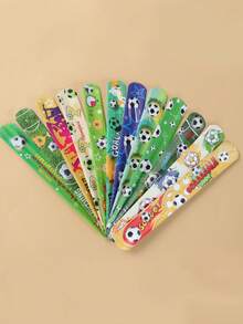 1/6/10pcs/Set Football Clapper Wristbands, Football Party Favors, Clapper Wristbands, Plastic Decorative Rings, Party Favors, Party Decorations, Fun Handmade Crafts, Birthday Gifts - Multiple Mix - View 4