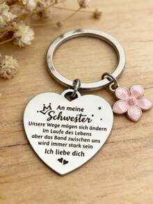 Silver Slogan Keychain, Casual Chic Party Cute Street Elegant Zinc Alloy, Gift For Sister - Silver - View 7