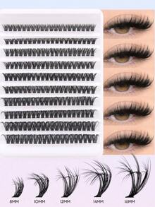 200pcs Black 60D Cluster Lashes 8-16mm D-Curl Lash Extension DIY Self-Use Lash Set - D - View 1
