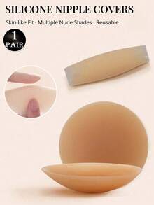 2片装可重复使用硅胶乳贴，尺寸8-10厘米 - 隐形自粘式乳贴，可水洗，适用于连衣裙、泳装、派对等场合 - 彩色 - 查看 20