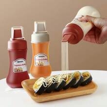 1/2个装挤压式酱料瓶，适用于沙拉酱、番茄酱、蜂蜜、果酱和其他厨房调味品，蚝油挤压瓶 - 彩色 - 查看 3