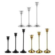 3pcs European Vintage Metal Desktop Candle Holders, Wedding Table Decor Candle Stands For Party Dinner - Multicolor - View 7