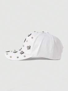 1pc Women's Adjustable Rhinestone Butterfly Baseball Cap, Fashionable Versatile Hat Suitable For Couples - Baseball Cap - View 9
