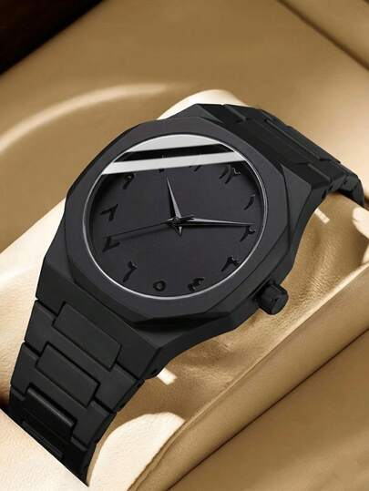 1件男士石英表，商务、休闲、运动皆宜，简约刻度表盘，适合日常佩戴、派对装饰或生日礼物，也是送给朋友和父亲的各种节日礼物。