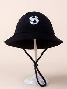 1/3件装幼儿/儿童足球印花宽檐遮阳帽，婴儿/儿童户外防晒渔夫帽，夏季 - 1PC - 查看 3