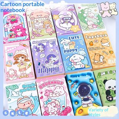 5pcs/Set Cartoon Mini Pocket Notebook, Cute Memo Pad For Students, Kawaii Diary Planner, Mixed Cartoon Patterns Like Bear, Rabbit, Panda, Unicorn, Children's Prize Stationery, Practical Notepad, Great Gift For Holidays, Birthdays, Exquisite Craftsmanship