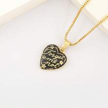 1pc 18K Gold Plated Copper Heart Shaped Pendant Necklace, Luxury Minimalist Jewelry Gift For Women - Gold - View 15