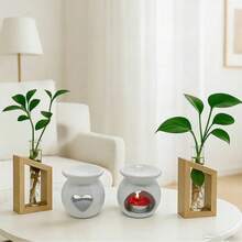 Ceramic Aromatherapy Diffuser, Hollow Heart Shaped Ceramic Essential Oil Burner, Home & Bedroom Romantic Atmosphere - Love - View 2