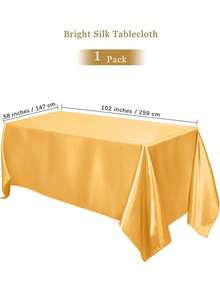 1PC Satin Tablecloth 102 X 58 Inch Overlay Satin Table Cover Rectangle Bright Silk Tablecloth Smooth Fabric Table Decoration For Wedding Banquet Party Events - Satin Tablecloth - View 19
