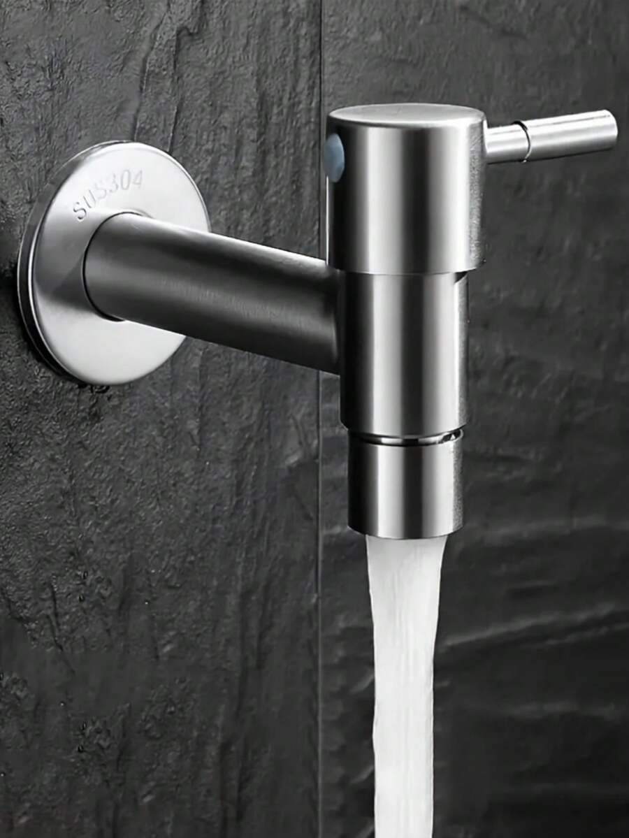 Bộ chuyển đổi vòi máy giặt dày 4 inch không chì, có van xả nước nhanh, đa năng dùng trong gia đình. - Bạc - Xem 1