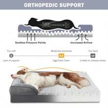 INVENHO Cama ortopédica para perros extra grandes sofá cama impermeable XXL para perros sofá cama de espuma para perros con funda extraíble lavable forro impermeable y parte inferior antideslizante - XXL 48 x 35 x 6,5 - Ver 2