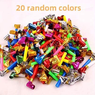 20/30 piezas Silbatos de fiesta coloridos - Cuernos de soplido con forma de dragón vibrante adecuados para cumpleaños, fiestas festivas, bodas, graduaciones y celebraciones, material de plástico, sin plumas, excelentes para deportes y decoración general de fiestas, artículos de fiesta | Decoraciones de fiesta vibrantes | Silbatos de plástico