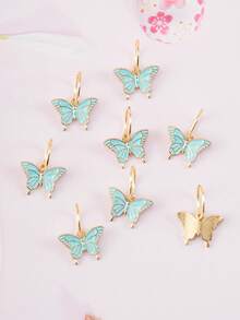 8pcs Girls Butterfly Hair Ties, Fashion Scrunchies Suitable For Daily Wear - Multicolor - View 5