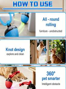 Lanzador automático de pelotas para perros: Juguete interactivo para masticar, 3 modos, activado por movimiento - Resuelve el aburrimiento, mantiene a los cachorros y perros en proceso de dentición entretenidos - Multicolor - Ver 4