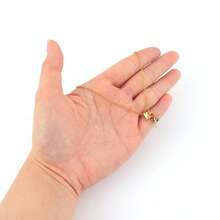 1 chiếc mặt dây chuyền hình hoa hồng đỏ kiểu bong bóng thời trang mới, dây chuyền thép không gỉ mạ vàng dành cho nữ - Vàng - Xem 3