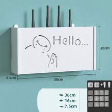 Caja de almacenamiento para router WiFi inalámbrico, caja de almacenamiento de gran capacidad y multicapa, caja para cables de router montada en la pared, organizador con soporte para teléfono, soporte de escritorio para teléfono - Multicolor - Ver 6