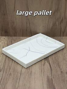 8pcs Resin Bathroom Accessory Set - Marble Texture Countertop Accessories. Includes Soap Dish, Liquid Soap Dispenser, Toothbrush Holder, Tissue Box, Small Tray, Large Tray And Original Pump Head. - Multicolor - View 13