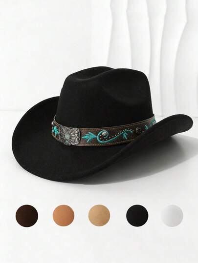 Mũ cao bồi phong cách Bohemian đa năng, phù hợp cho cả nam và nữ, kèm theo dây thắt lưng kim loại hình bướm có thể tháo rời. Thích hợp để đội hàng ngày, cũng như trong các buổi tụ họp ngoài trời, sự kiện, lễ hội âm nhạc, mùa cưới, đạp xe và ngày Valentine, v.v.