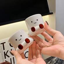 120毫升迷你浓缩咖啡杯，可爱脚印图案，家用便携式咖啡牛奶杯 - 彩色 - 查看 2