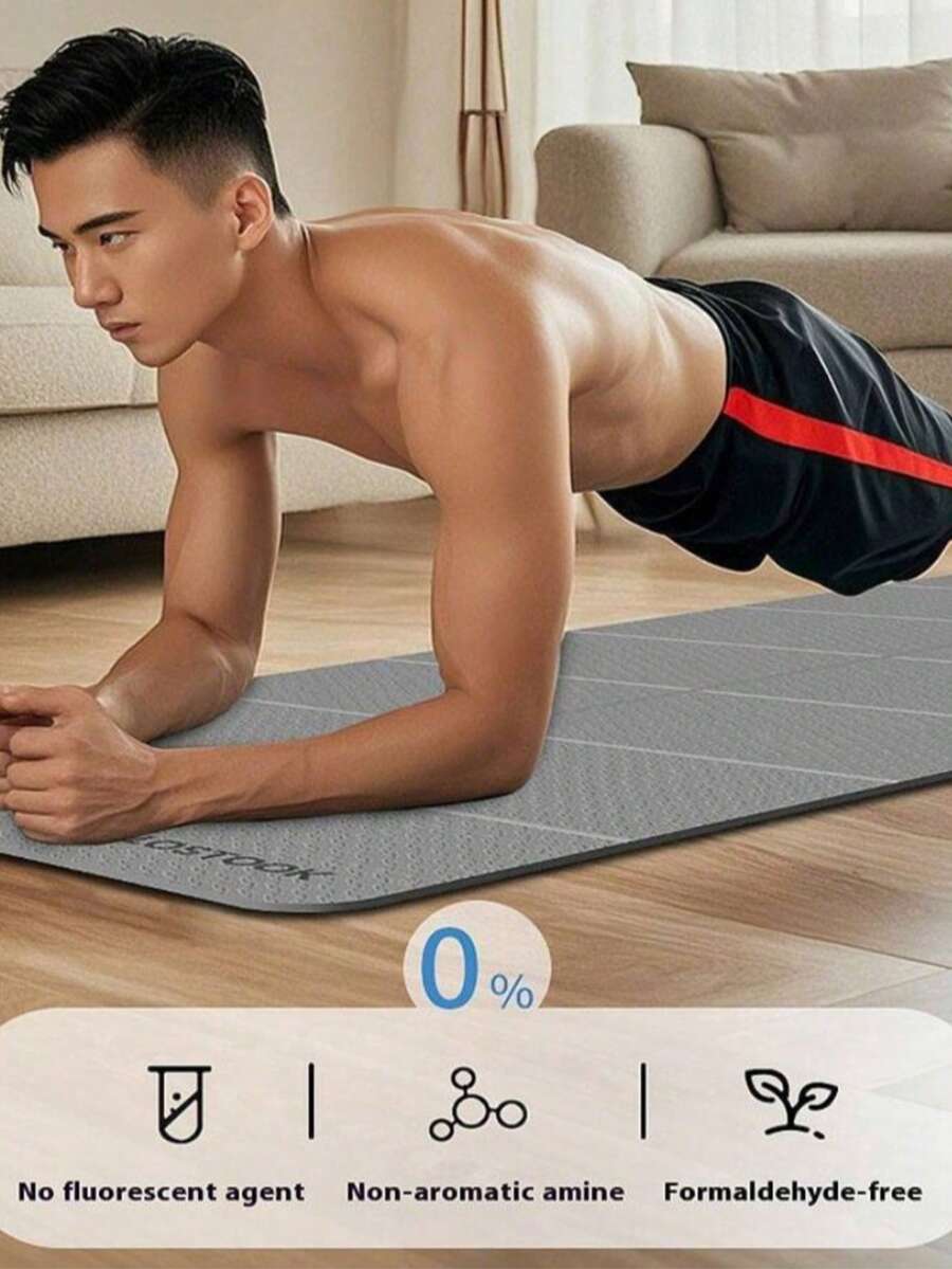 1pc Foldable Non-Slip Thick Yoga Mat, Quiet Home Fitness Mat, Suitable For Gym Use - Multicolor - View 1