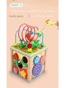 1 Set Kids Multi-Functional Hexagon Treasure Box, Children's Educational Puzzle Toy With Beads, Bug Catching, Piano Keys, Shape Matching, Baby Early Learning Toy - Multicolor - View 8