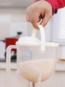 1pc - Rice Strainer - Used For Draining And Rinsing Rice, Allowing You To Wash Rice, Fruits And Vegetables Without Touching Water. Made Of Transparent PP Material, Includes Rice Strainer, Grain Cleaning Filter, Detachable Colander And Fruit/Vegetable Washing Tool. Thickened Plastic Material, Suitable For Washing Rice, Fruits And Vegetables. - Multicolor - View 8