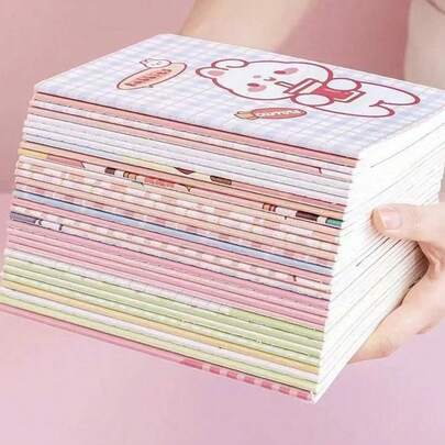 Bộ 4 cuốn sổ tay lò xo A5 hình hoạt hình dễ thương, 30 tờ/cuốn, đồ dùng học tập cho học sinh, họa tiết ngẫu nhiên.