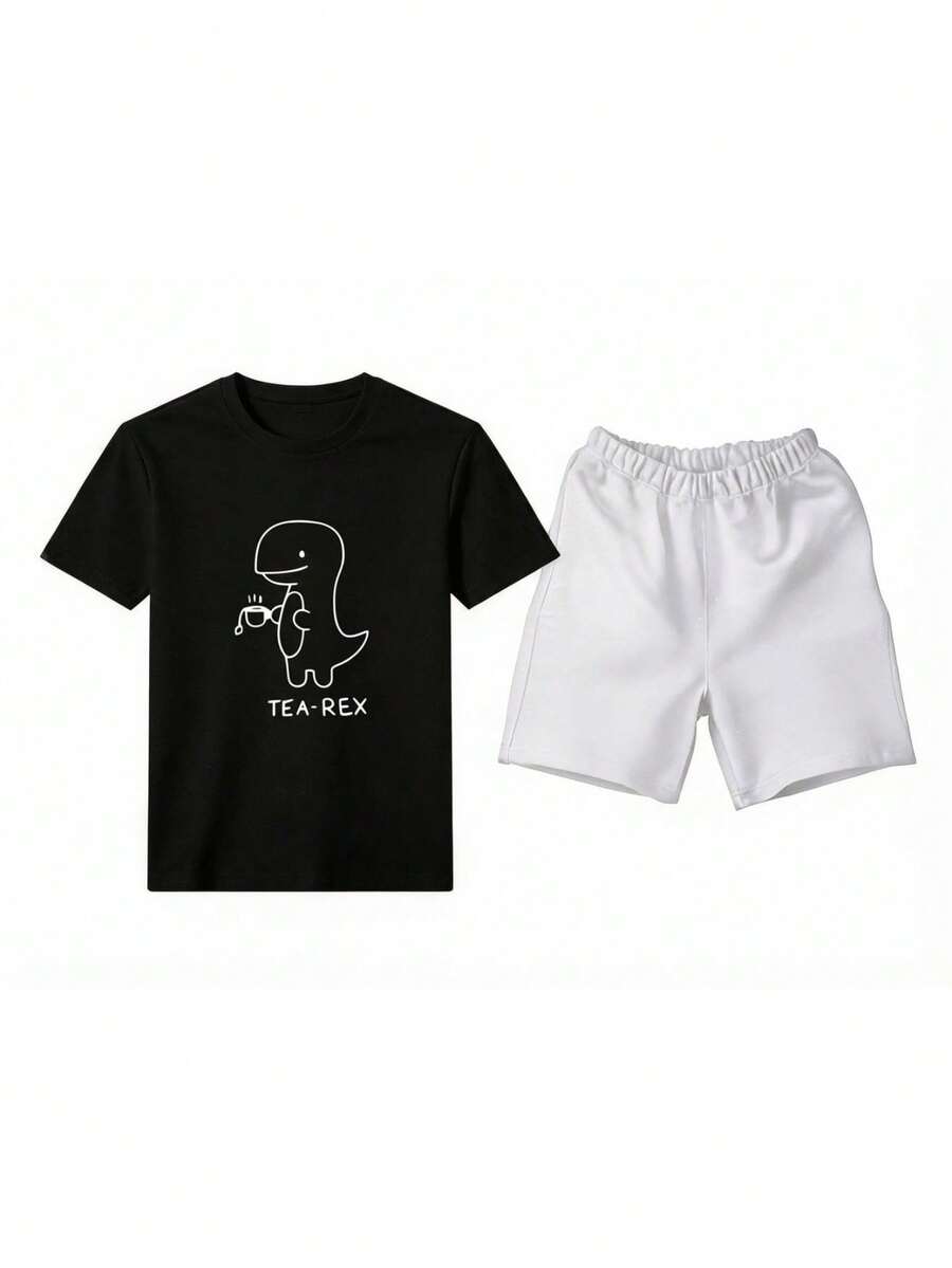 Men T-Shirt Co-Ords - Black 1 - View 1