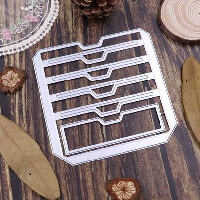 Khuôn cắt kim loại có rãnh, thích hợp cho việc tự làm sổ lưu niệm, làm thiệp giấy, trang trí thủ công - Khuôn cắt chủ đề giả tưởng, màu xám bạc.
