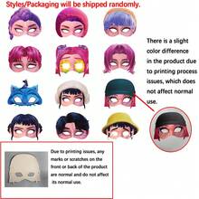12pcs/6pcs K-Pop Girl Group Themed Party Photo Props Paper Masks, K-Pop Girl Group Party Costume Party Fun Half Face Masks Anime Cartoon Character Gifts, Holiday Gifts For Fans And Friends, New Year Gifts - A - View 8