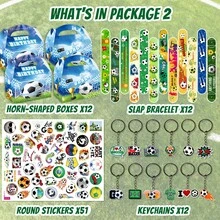 24/64/85/87个装足球拍手腕带，12款足球比赛系列，对手戒指，生日礼物，足球派对，节日派对配饰，节日派对礼物 - 套裝 - 查看 9