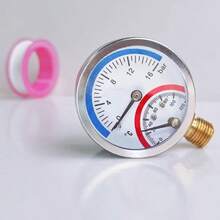 50mm径向压力表，量程0-16BAR，温度0-120°C，适用于G1/4螺纹，附赠1卷密封胶带 - A - 查看 1