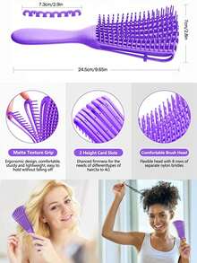 Peine de cabello antiestático con forma de concha, diseño hueco con forma de hueso, cepillo de masaje para desenredar el cabello mojado y seco - Peine de pulpo - Ver 6