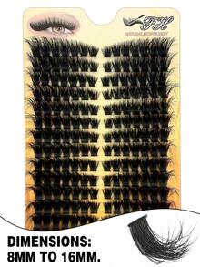 196Pcs/ Set 14Rows 120Roots0.05mm Soft Lash Mink Fur Eyelashes9-16mm Mixed Length 3D Russian VolumeLash Individual Lashes Makeup Black LashesPurple Box Packaging Lash Clusters,Eye LashClusters,Individual Eyelashes,Lashes,Fake Lashes - D - View 4