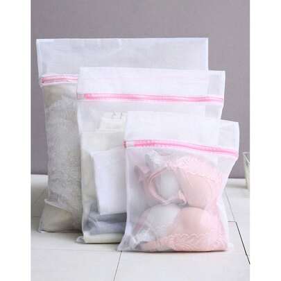 2/3 Pieces Fine Mesh Laundry Bags - Household Laundry Bags, Zippered Mesh Laundry Bag For Clothes, Socks, Bras & Underwear, Home And Travel Clothes Organizer Storage Bags
