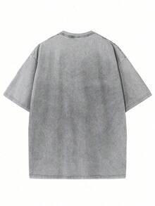 Van Dutch Tiger Snake Wings Flame Distressed Oversized Graphic Tee Men's Short Sleeve Pure Cotton T-Shirt Loose Fit, Gothic Streetwear Tattoo Retro Aesthetic Baggy 100% Cotton Pullover Gift - Xám - Xem 2