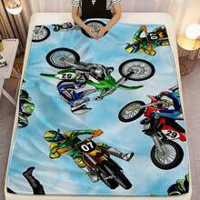 Soft Wool Blanket With Durable Digital Printing For Motocross Stunt Performance, Suitable For All Seasons - Multicolor - View 4