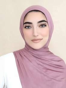 1 pieza Hiyab de mujer de jersey, hiyab de modal, tela de sudor, unicolor, suave y sedoso, cómodo y transpirable, pañuelo, turbante de jersey, chal de 180cm*70cm, adecuado para uso diario, al aire libre, oración, culto, playa, vacaciones - Multicolor - Ver 5