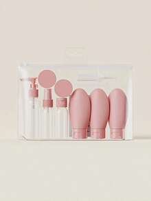 Travel Refillable Spray Lotion Shampoo Shower Gel Empty Bottles Cosmetic Container Portable Refillable Liquid Tool Set - 粉色 - 查看 7