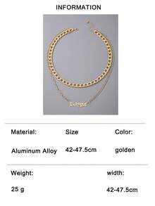 1pc Minimalist Versatile Metal Letter Chain Necklace, Suitable Gift For Women - 16720 - View 9