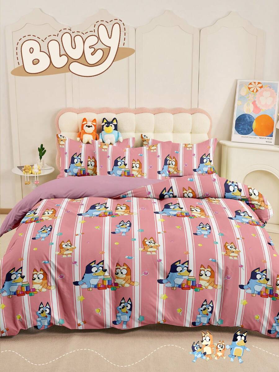 Bluey Bộ ga trải giường họa tiết Bruie 2/3 món, Bộ chăn ga gối họa tiết Bruie, Bộ chăn ga gối mềm mại chống xù lông, Ga trải giường thoáng khí thân thiện với da, Bộ ga trải giường thiết kế hoạt hình, Phù hợp cho giường đôi, giường cỡ Full, giường cỡ King và giường cỡ Queen, Sử dụng được cả bốn mùa, Bộ ga trải giường phòng ngủ và ký túc xá họa tiết Bruie dễ thương hiện đại, Có thể giặt máy, Trang trí mùa xuân hè, Trang trí nhà cửa, Sản phẩm mới mùa xuân hè - Nhiều màu - Xem 1