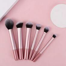 6pcs Pink Makeup Brush Set, Multi-Functional Blush Brush, Powder Brush, Eye Shadow Brush, Contour Brush, Concealer Brush - Pink - View 8