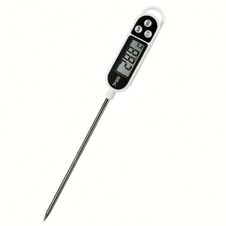 Termómetro Digital para alimentos, lectura en tiempo Real, termómetro para carne y bebidas con pantalla LCD y sonda, termómetro electrónico para cocina RVNE - Blanco - Ver 1