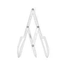 ATOMUS 1件不锈钢微槽眉毛平衡定位等距三角形眉形尺，黄金比例卡尺化妆工具 - 銀色 - 查看 5