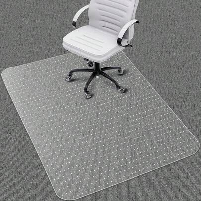 Tapete para silla de oficina para piso moquetado, 48 x 36 pulgadas, transparente para silla de computadora para alfombra, tapete protector grande en alfombras de pelo bajo, tapete de plástico de fácil