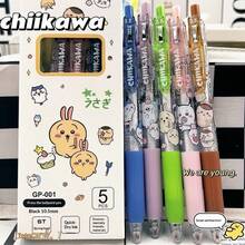 chiikawa Bộ 1 bút bi hoạt hình Gikawa kiểu dáng Ins, chất liệu cao cấp, đầu bút ST màu đen, hình trái tim nữ tính, trong suốt, có cần gạt và ngòi khô nhanh, là món quà hoàn hảo cho người hâm mộ và bạn bè trong dịp lễ. - Nhiều màu - Xem 4