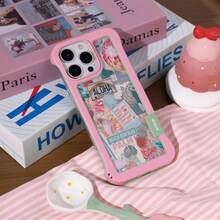 1pc Aloha Beach Collage Phone Case | Tropical Summer Vibe With Disco Ball & Seashell Prints | No Border Design Compatible With IPhone17/17Air/17PRO/17PROMAX/16/7/8/11/12/13/14/15/X/XR/Xs/Plus/Pro/Pro Max/SE2 - Multicolor - View 7