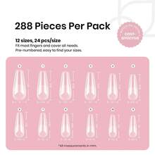 Beetles Soft Gel Nail Tips Short Almond 288pcs In 12 Sizes, Etch-X Pre-Etched Full Cover Acrylic Fake Nails Art - Coffin Long 288pcs (Etch X Nail Tips) - View 3