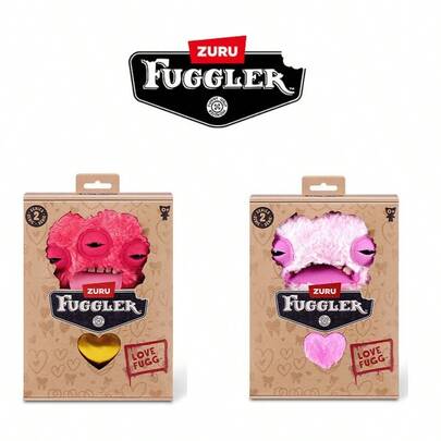  Serie de colaboración ZURU-Fuggler Cute Tooth Monster & Heart-Shaped Bear, incluye 1 muñeco de peluche de aproximadamente 23 cm de altura, textura suave, perfecto para regalo de vacaciones/cumpleaños